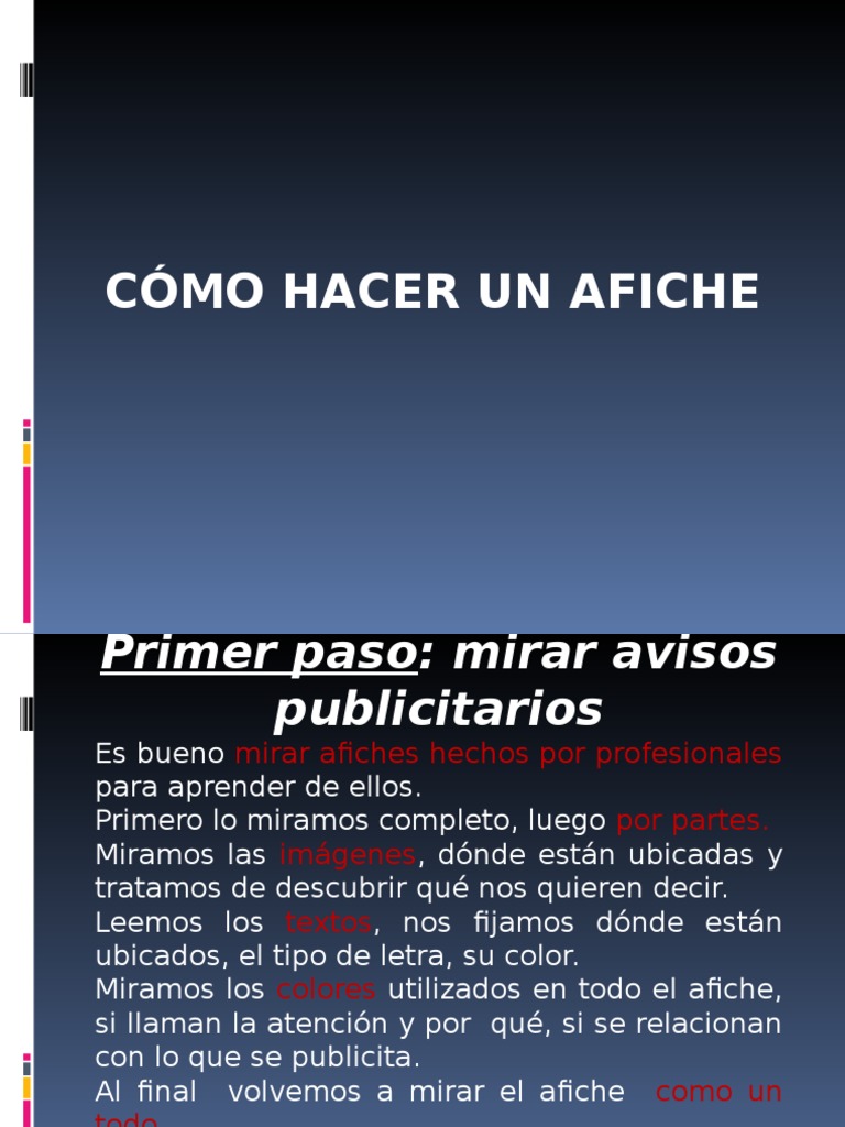 Hacer Un Afiche Póster Color