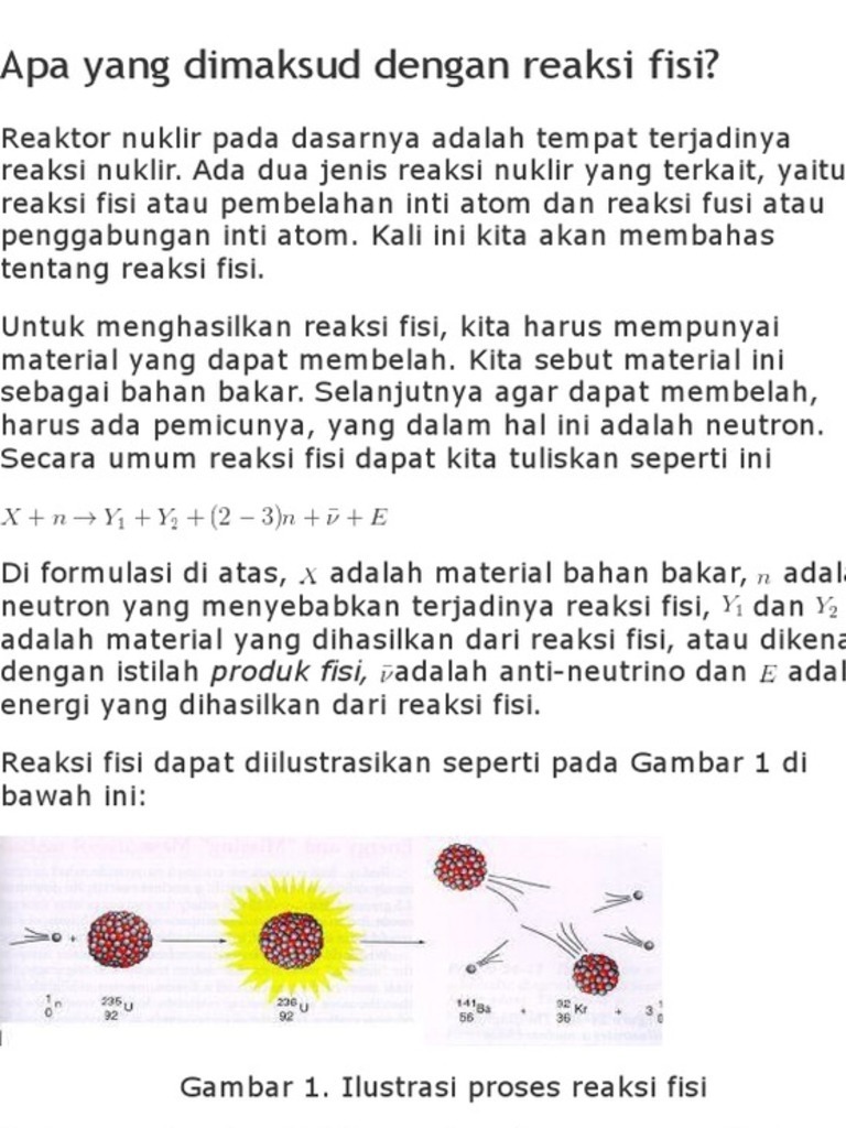 Reaksi Fisi Yang Sangat Olala Sekali Bila Kamu Melihat Ini Maka Kamu Akan Menjadi Seperi Seorang Yang Berwibawa Pdf