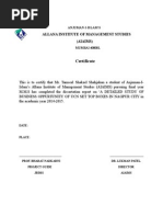 Allana Institute of Management Studies (Aiaims) : Certificate