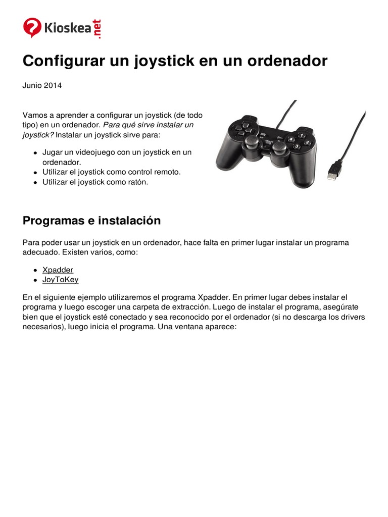 Configuración de Joystick en PC | PDF | Point and Click | Áreas de ...