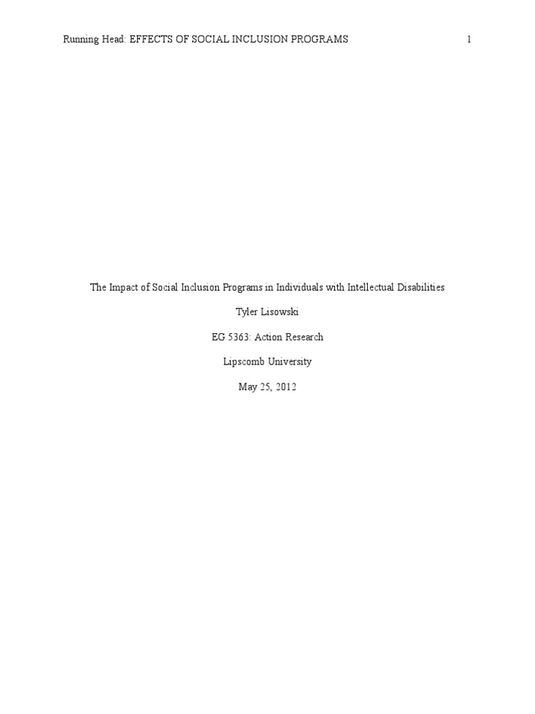 Impact of Social Inclusion on Social Skills | PDF | Inclusion ...