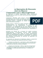 Análise Das Operações de Desconto de Duplicatas Em Bancos Comerciais Com o Microsoft Excel