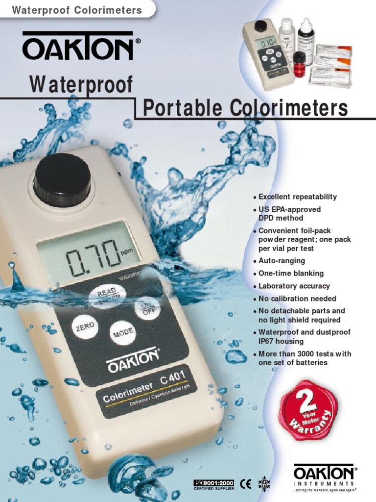 Waterproof Colorimeters PDF PDF Calibration Metre