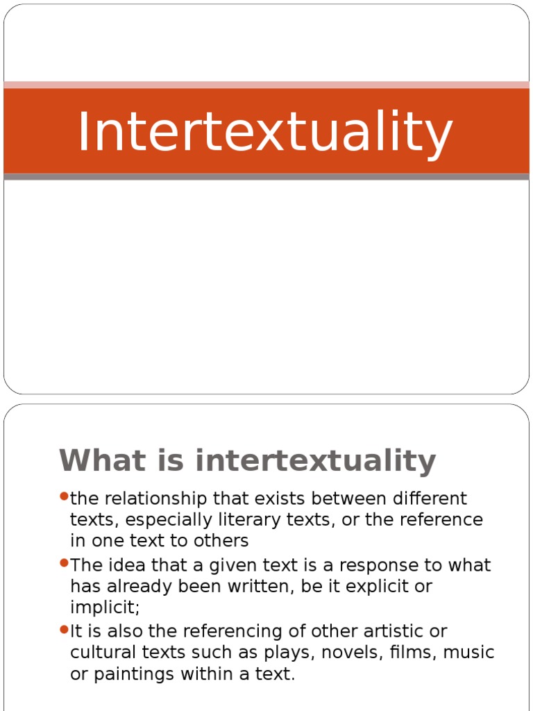 intertextuality Intertextuality