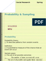 Probability & Sampling: Statistics For Social Research Spring 2015