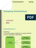 Sampling Distributions: Statistics For Social Research Spring 2015