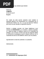 Modelo carta de retiro de servicios