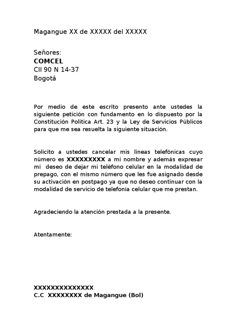 Formato Para Retiro de Lnea
