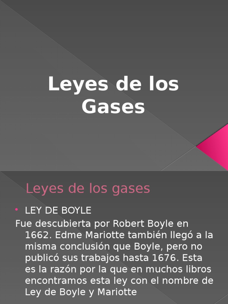 Ley de Boyle y otras leyes de gases | PDF | Gases | Fases de la materia