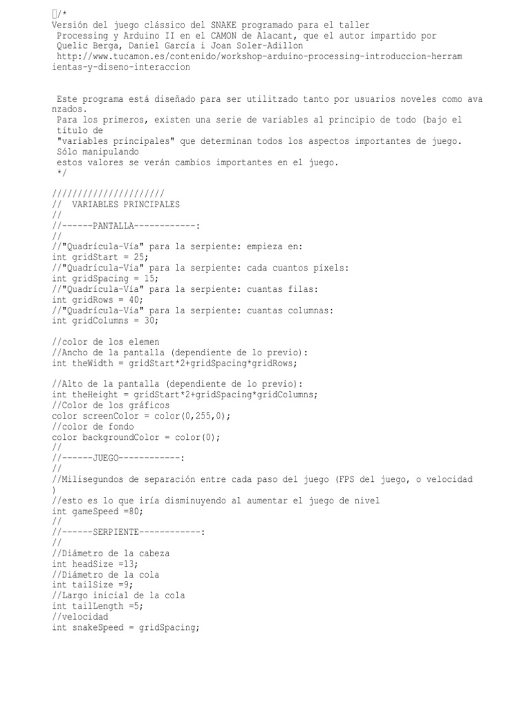 Snake en Arduino | PDF | Arduino | Informática