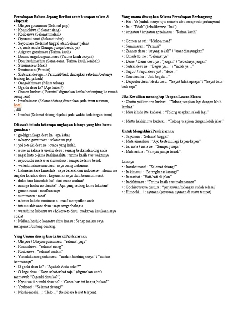 Belajar Bahasa Jepang