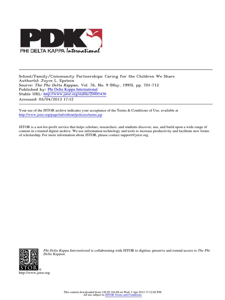 School, Family, and Community Partnerships | PDF | Teachers | Communication