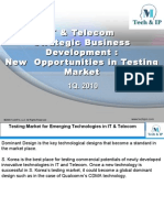 IT and Telecom Strategic Business Development - New Opportunities in Testing Market