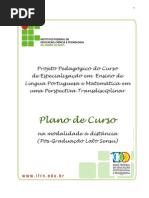 Pos-graduacao Lato Sensu Em Ensino Da Lingua Portuguesa e Matematica Numa Abordagem Transdisciplinar -EAD- 2012