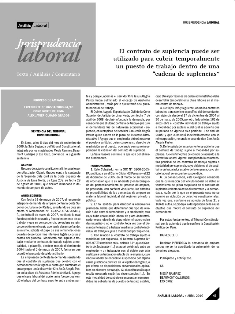 Contrato de Suplencia y Celebración de Cadena de Suplencias | PDF ...