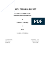 Six Month Training Report: Bachelor of Technology