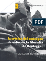 La Critica Del Concepto de Valor en La Filosofía de Heidegger - Carlos B. Gutiérrez