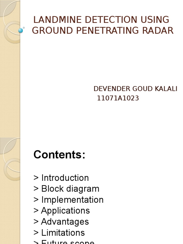 Landmine Detection with GPR Technology | PDF | Analog To Digital ...