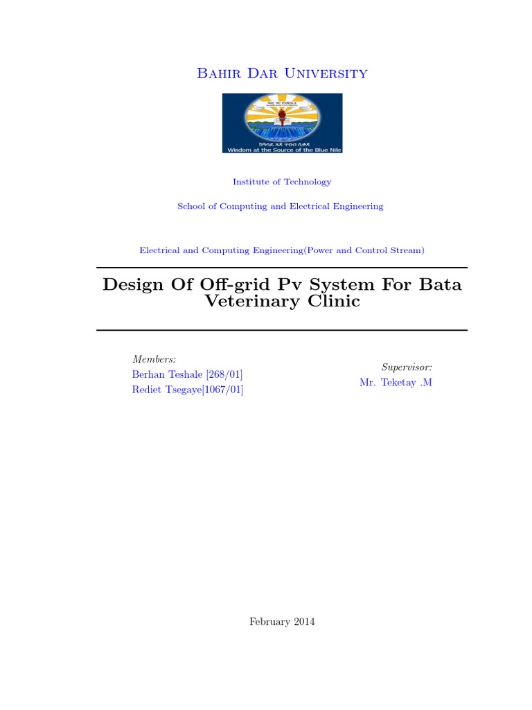 Off Grid Pv System Pdf Photovoltaic System Photovoltaics