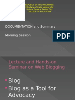 documentation for morning session edtech seminar on weblogging