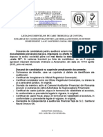 Acte Dosar Candidatura Auditor Extern