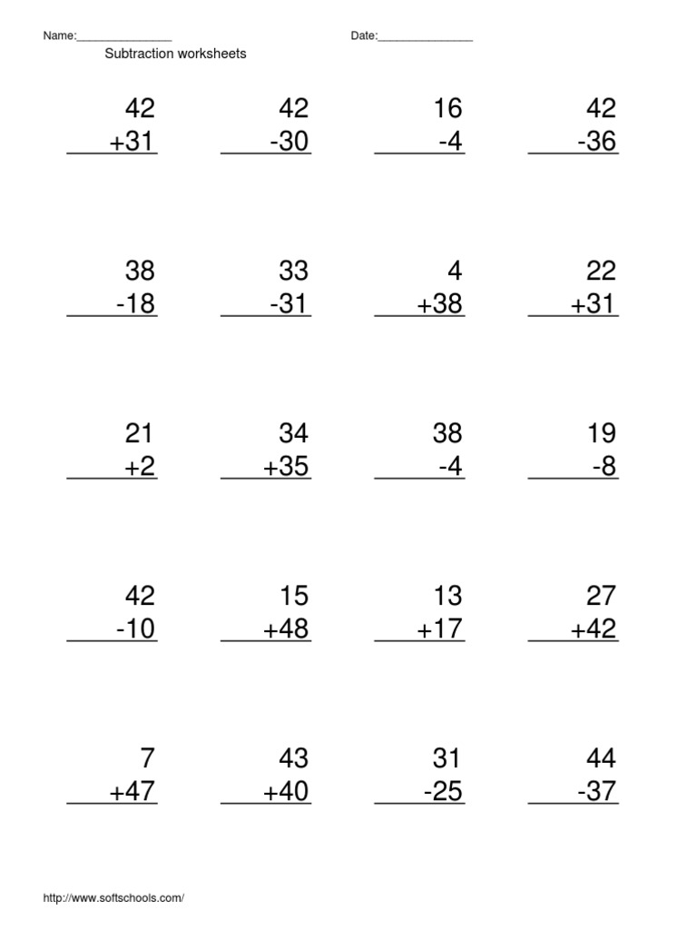 Subtraction Worksheets for Practice | PDF | Teaching Methods & Materials