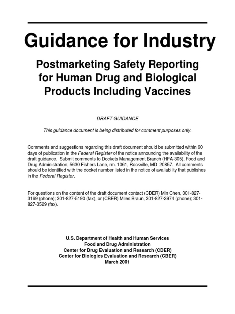 USFDA Guidance For Industry PSUR PDF Food And Drug Administration