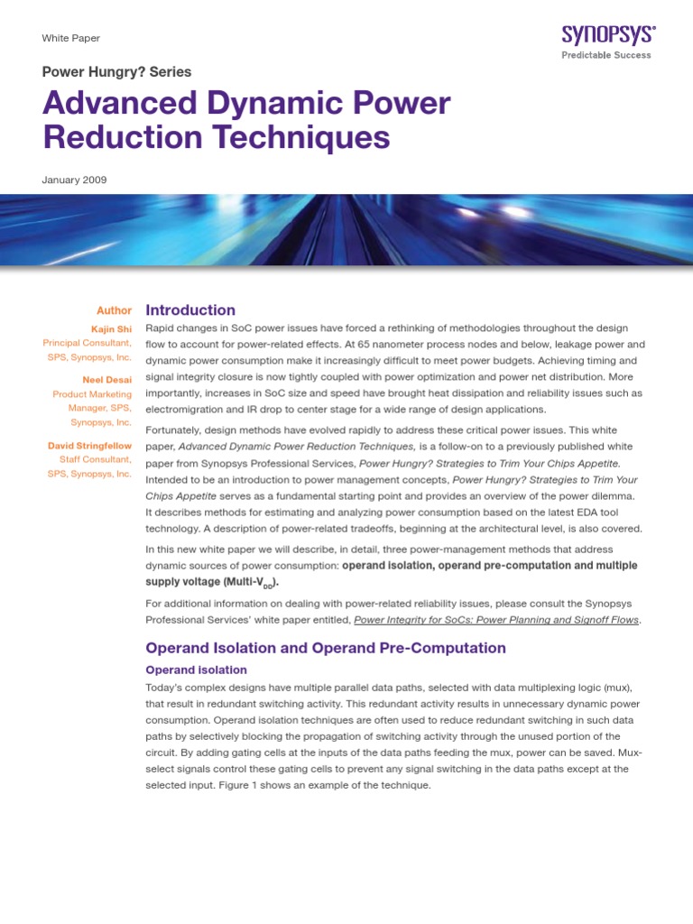 Dynamic Power Reduction WP | PDF | Electronic Circuits | Digital ...
