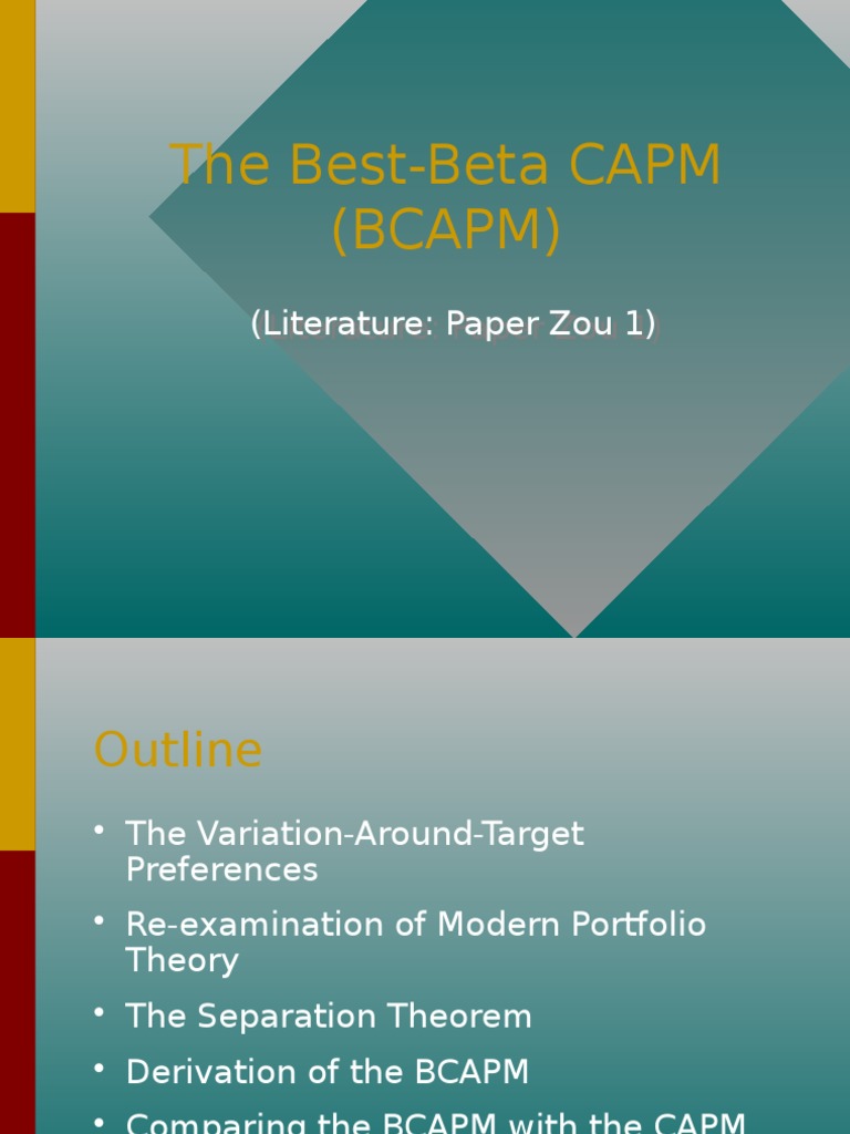 Investment Theory Week 2 PDF Capital Asset Pricing Model Beta