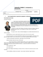 Prueba Lenguaje y Comunicacion Unid 1