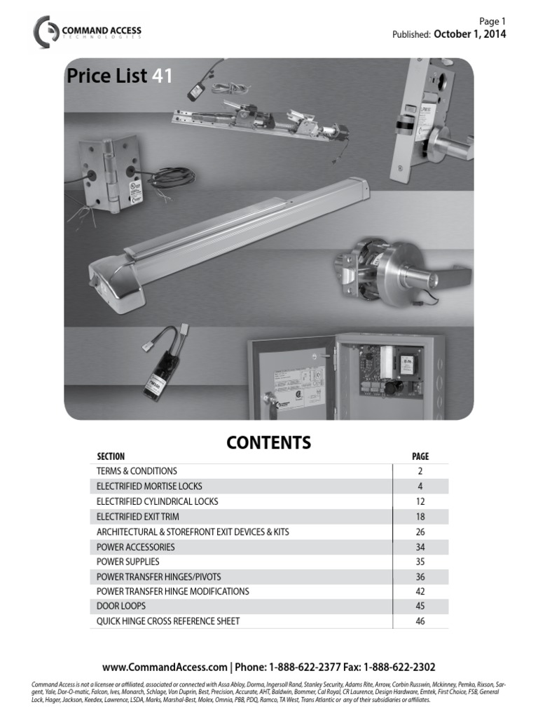 Command Access Technologies - Oct 2014 | PDF | Switch | Damages