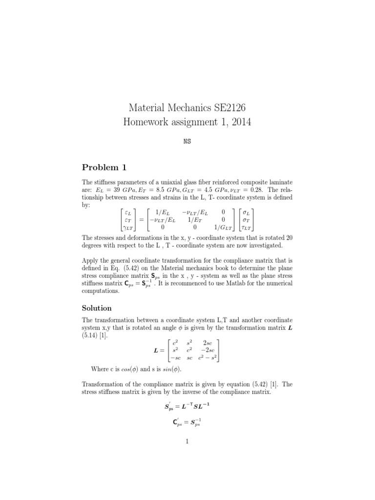 Analysis of Stress and Strain Transformations Between Coordinate