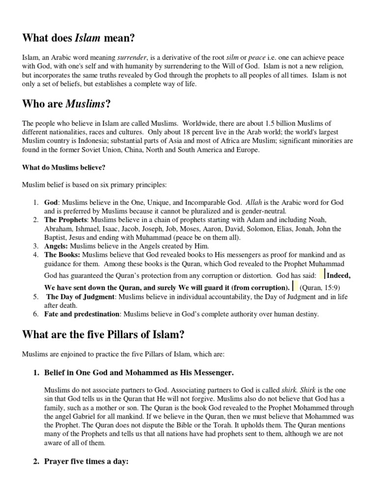 An Introduction To Islam Explaining The Five Pillars And Core Beliefs