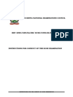 2014 Kcse Instructions For The Conduct of Examination Updated 10.9.14