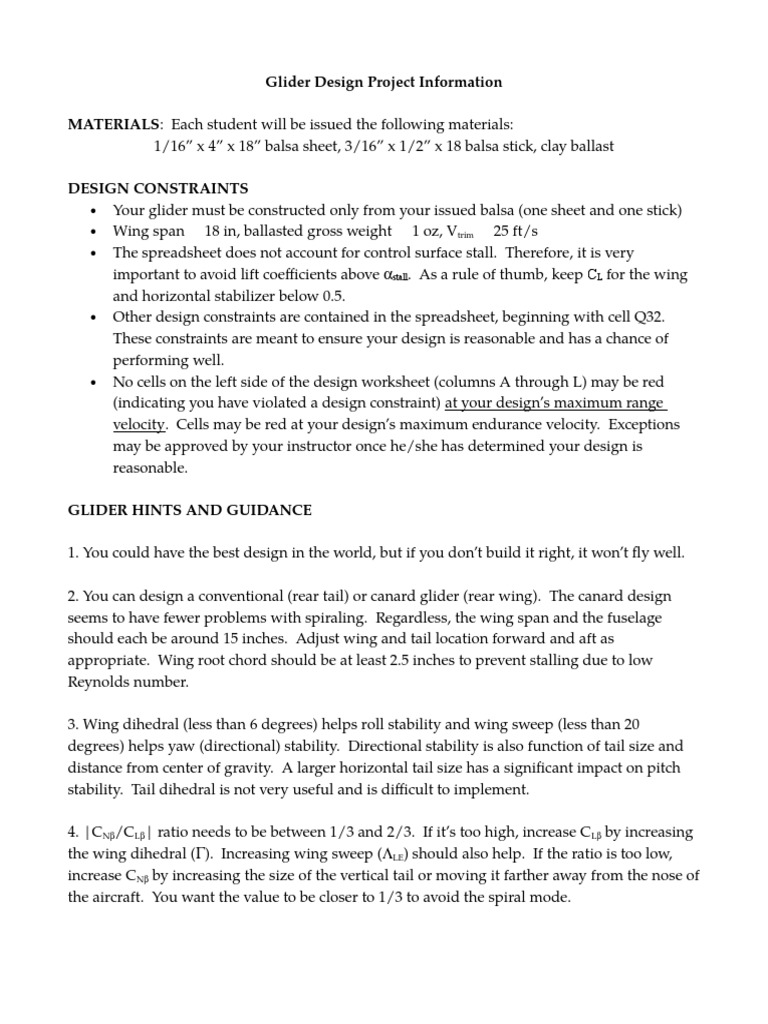 Guide To Glider Design PDF Empennage Glider (Sailplane)
