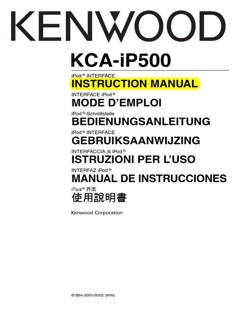 KCA-iP500 Manual | I Pod | Compact Disc