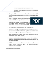 Reglamento Para El Uso Del Servicio Del Autobus