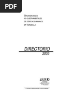Directorio de Organizaciones de Derechos Humanos Elaborado Por PROVEA