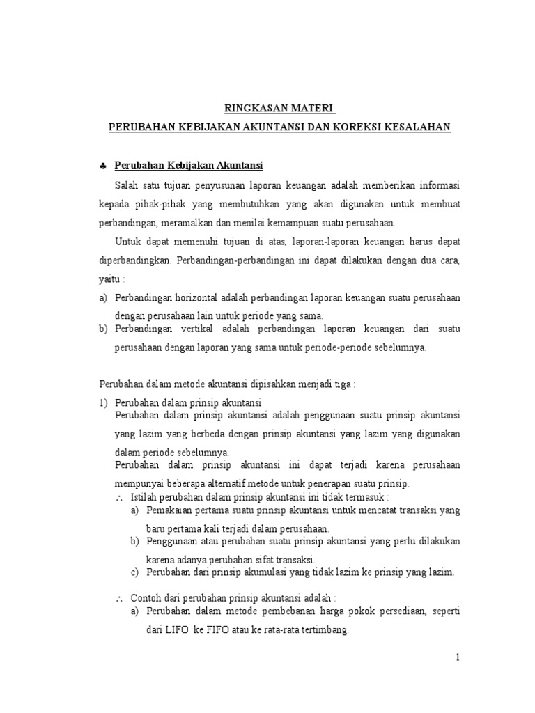 2 Perubahan Kebijakan Akuntansi Dan Koreksi Kesalahan