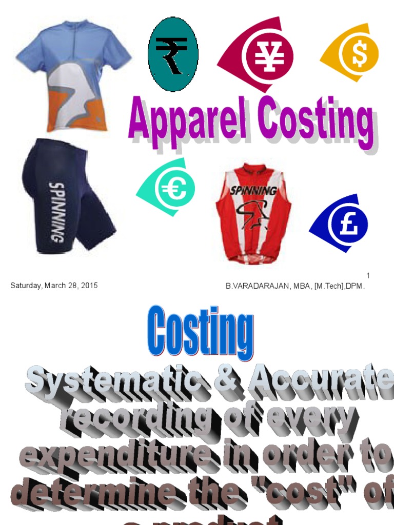 Apparel Costing Economics Financial Accounting