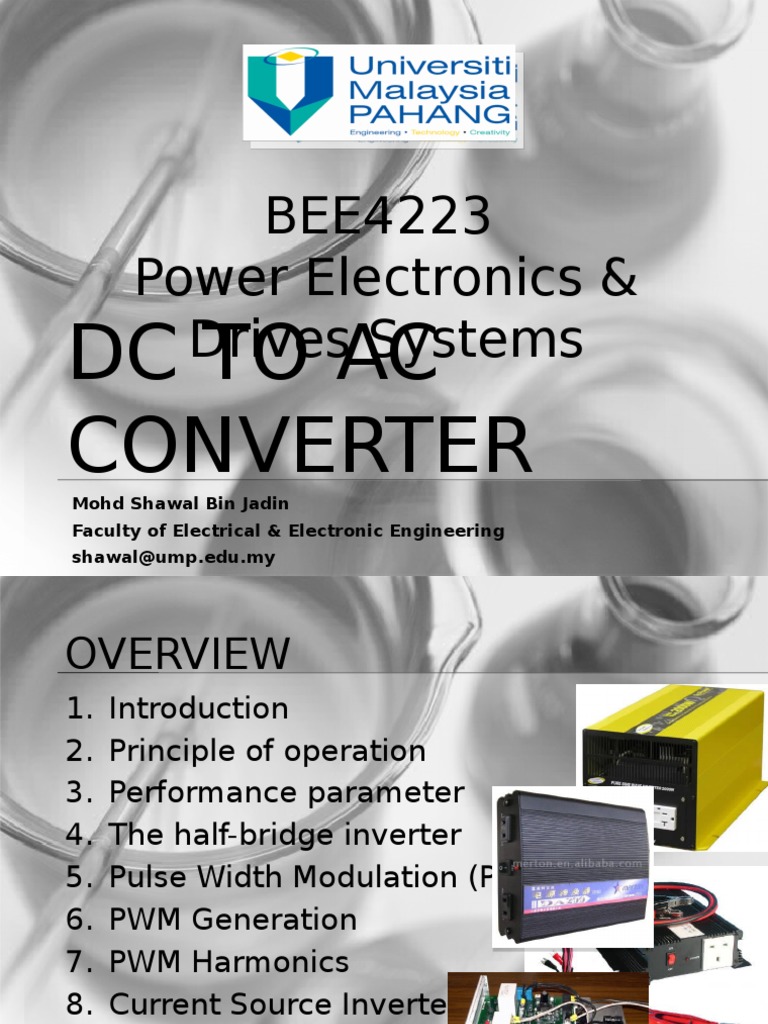 Power Electronics Slides and Notes DC Converters PDF Power Inverter