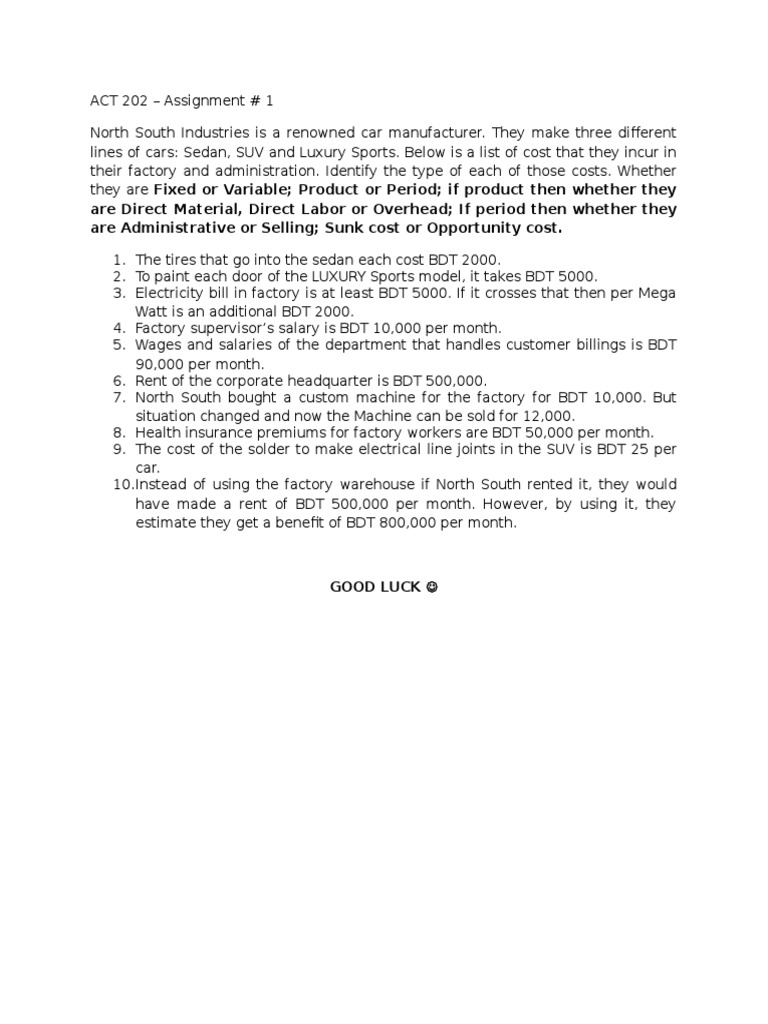202 Assignment 1 | PDF | Business | Finance & Money Management