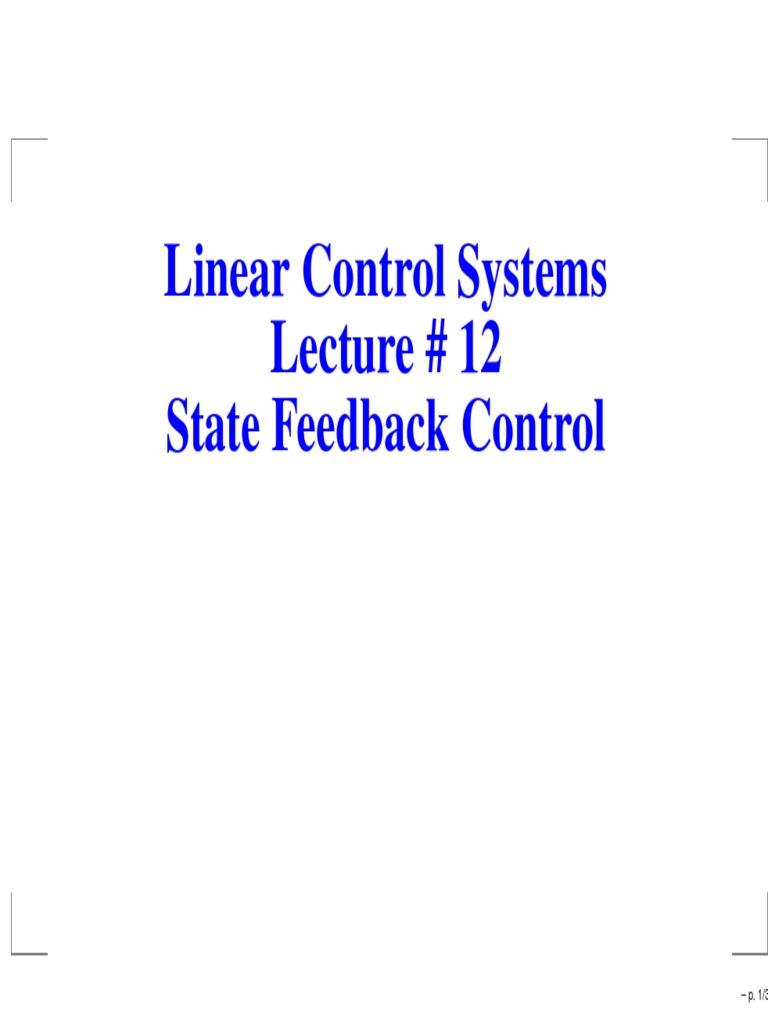 State Feedback Control Control Theory Feedback