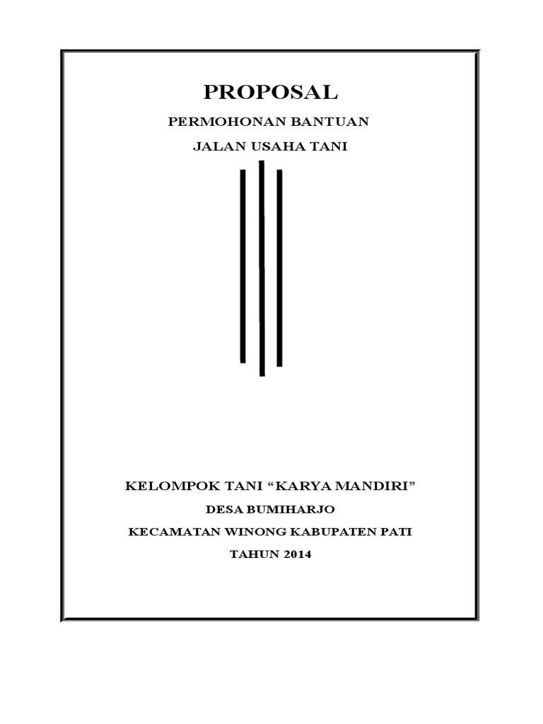Proposal Jalan Usaha Tani Bumiharjo