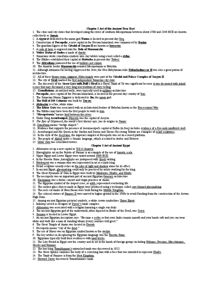 Art History Exam 1 Study Guide PDF Mycenaean Greece Ancient Egypt