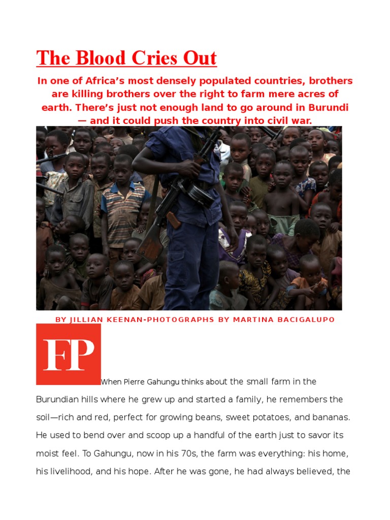 The Blood Cries Out Pdf Hutu Burundi