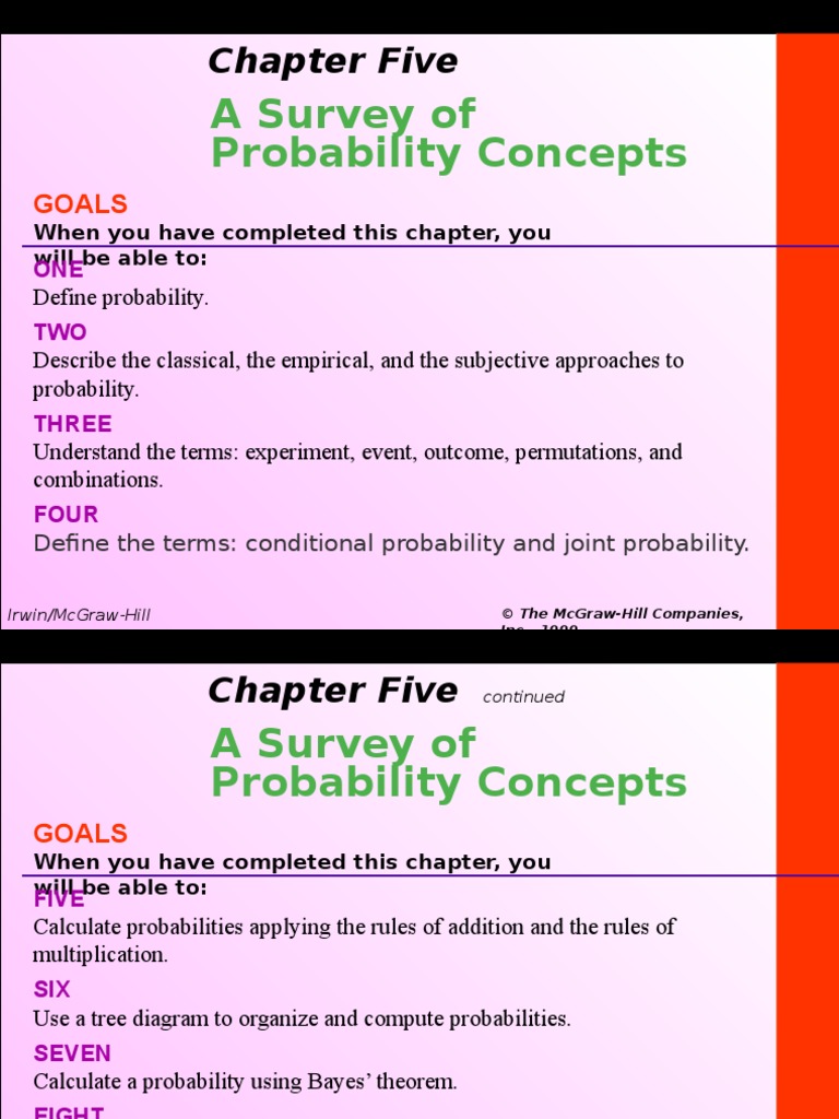 A Survey of Probability Concepts: Chapter Five | PDF | Probability ...