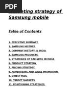 Download Marketing Stategy Of Samsung Mobile by Sanket Pawshe SN260210803 doc pdf