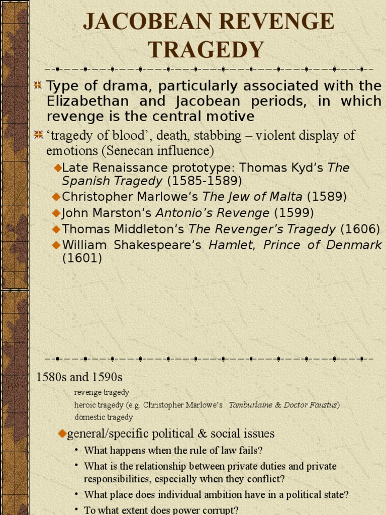 Jacobean Revenge Tragedy PDF