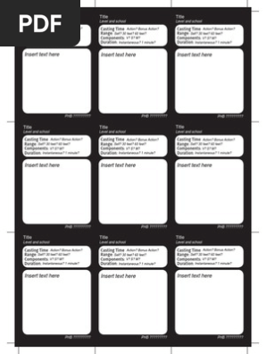 D&D 5E FormFill SpellCards | PDF